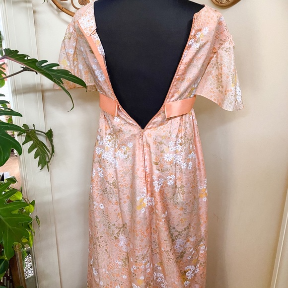 SOLD Vintage 70s Cottagecore Empire Waist Floral Maxi - Picture 3 of 4